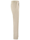 Lace Sure Fit Cotton Straight Pants Light Beige - BRUNELLO CUCINELLI - BALAAN 4