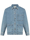 Spread Collar Denim Jacket Blue - MAISON KITSUNE - BALAAN 2