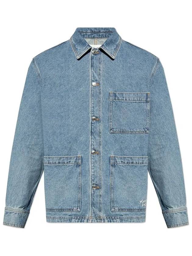 Spread Collar Denim Jacket Blue - MAISON KITSUNE - BALAAN 2