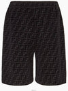 Flocked Cotton Shorts Black - FENDI - BALAAN 4