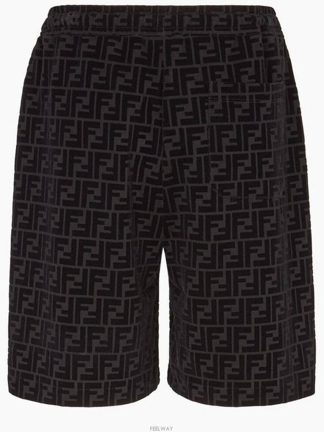 Flocked Cotton Shorts Black - FENDI - BALAAN 4