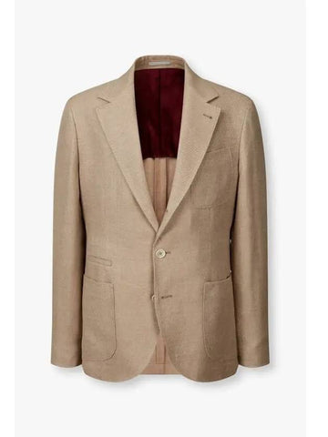 Men s Patch Pocket Easy Single Jacket Dark Beige - BRUNELLO CUCINELLI - BALAAN 1