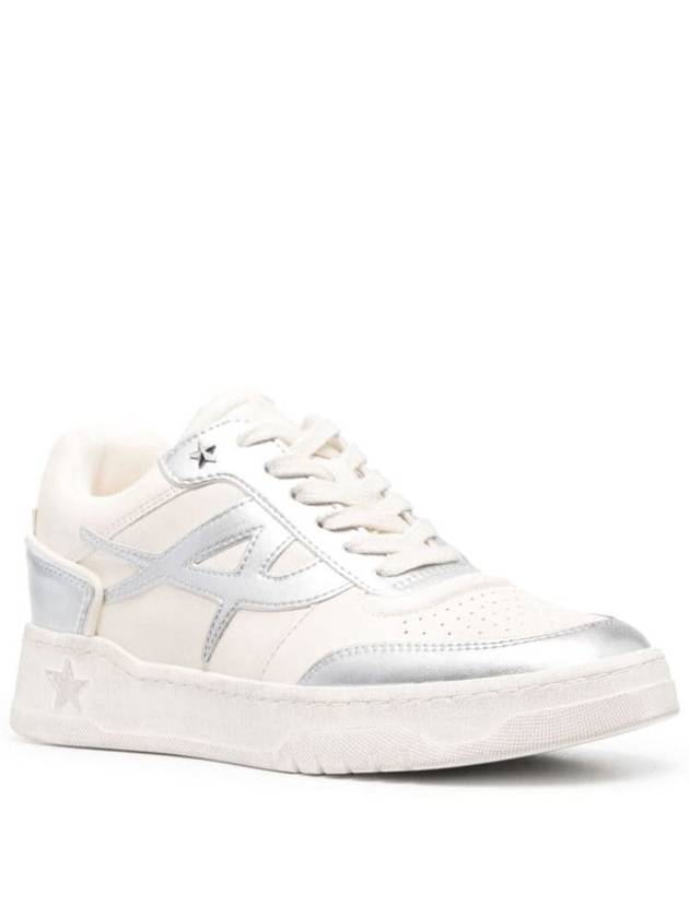 'Blake' White Low Top Sneakers With Metallic Details In Leather Woman - ASH - BALAAN 2