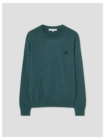 Men s Foxhead Patch Regular Sweatshirt Evergreen Domestic Product GM0024081642891 - MAISON KITSUNE - BALAAN 1