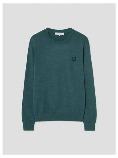 Men s Foxhead Patch Regular Sweatshirt Jumper Evergreen Domestic Product - MAISON KITSUNE - BALAAN 1