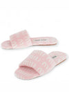 Logo Jacquard Terry Slide Mule Slippers Pink - MIU MIU - BALAAN 3