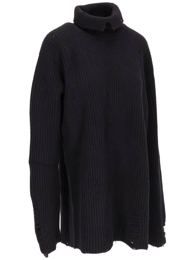 TONE HIGH NECK OVERSIZE JUMPER WITH THORNS EMBROID - ANN DEMEULEMEESTER - BALAAN 3