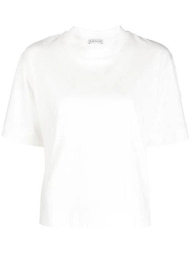 Women's Logo Patch Cotton Short Sleeve T-Shirt White - MONCLER - BALAAN 1