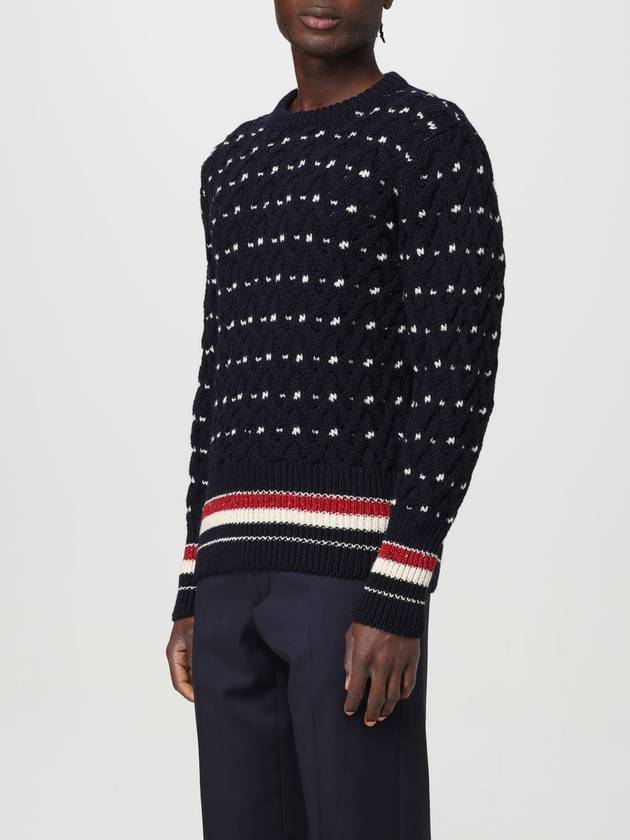 Wool Mohair Long Sleeve Knit Top Navy - THOM BROWNE - BALAAN 5