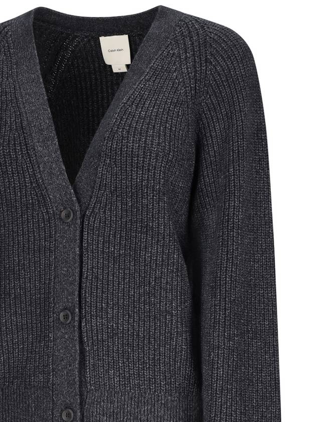 RELAXED CUT RIBBED CARDIGAN - CALVIN KLEIN - BALAAN 3