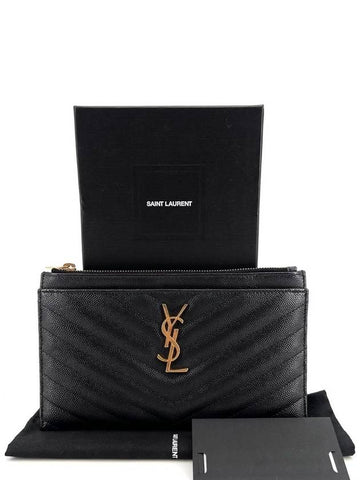 Matelasse gold monogram bill pouch - SAINT LAURENT - BALAAN 1