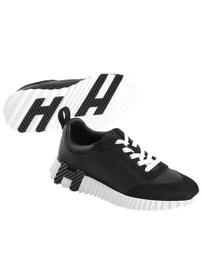 Bouncing Leather Low Top Sneakers Black - HERMES - BALAAN 2