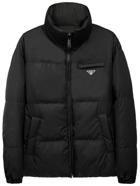 Medium-Length Re-Nylon Reversible Down Padded Jacket Black - PRADA - BALAAN 2