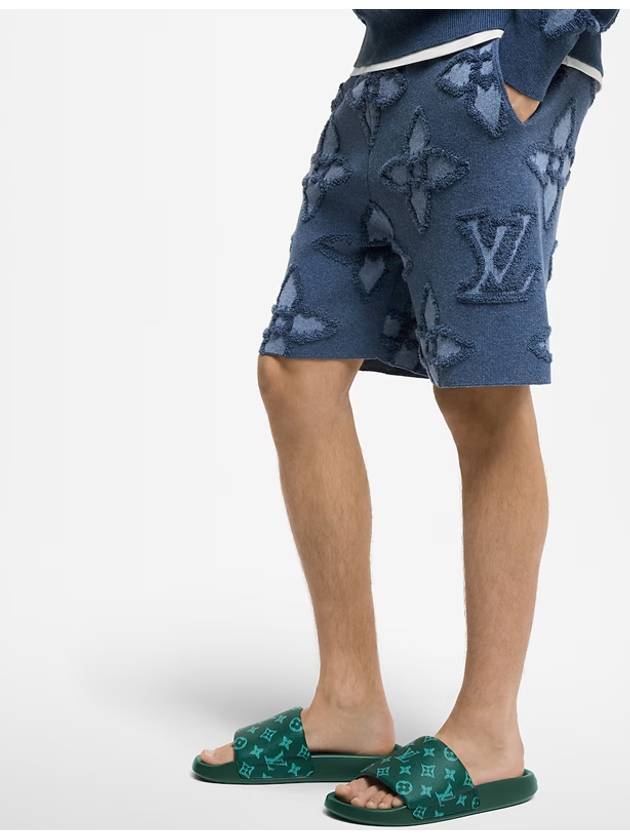 Men s Shorts Jacquard Textured Cotton Knit Indigo Blue - LOUIS VUITTON - BALAAN 10