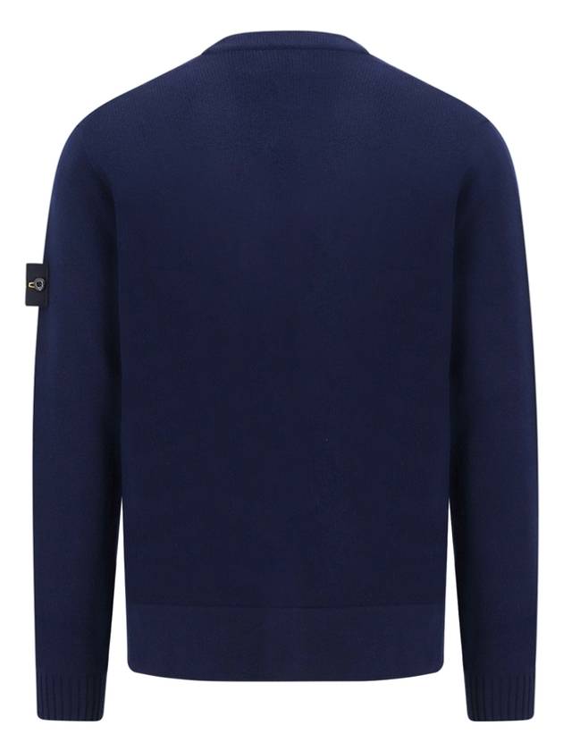 Men's Wappen Patch Button Cardigan Navy - STONE ISLAND - BALAAN 3