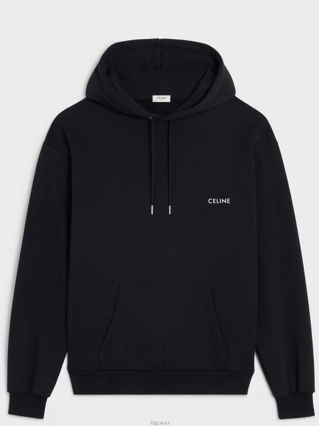 Logo-Print Cotton Fleece Hoodie Black - CELINE - BALAAN 2