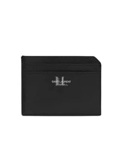 Paris Open Smooth Leather Card Wallet Black - SAINT LAURENT - BALAAN 2