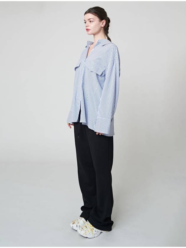 AW41SH01 loose fit slit shirtblue - ATHPLATFORM - BALAAN 6