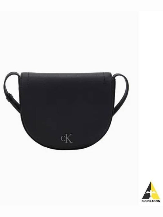 JEANS Women s Black CKJ Minimal Monogram Saddle Bag DH3634 UB1 - CALVIN KLEIN - BALAAN 1