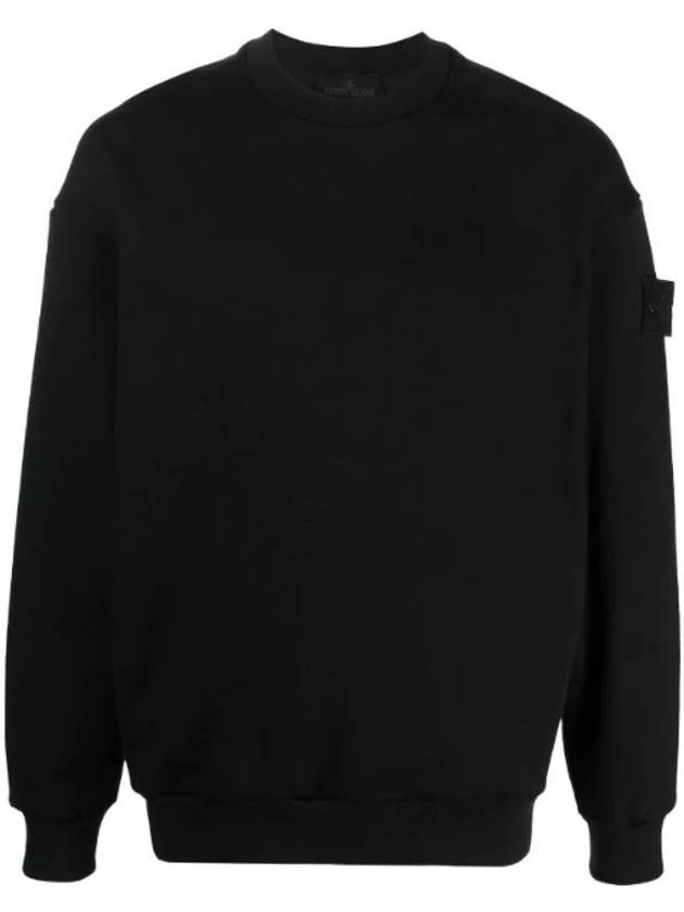 Wappen Patch Ghost Piece Cotton Sweatshirt Black - STONE ISLAND - BALAAN 1