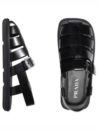 brushed leather sandals - PRADA - BALAAN 1