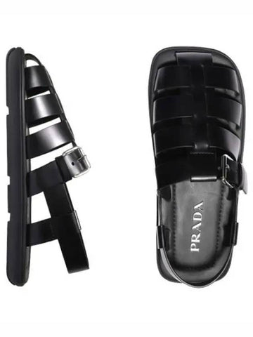 brushed leather sandals men - PRADA - BALAAN 1