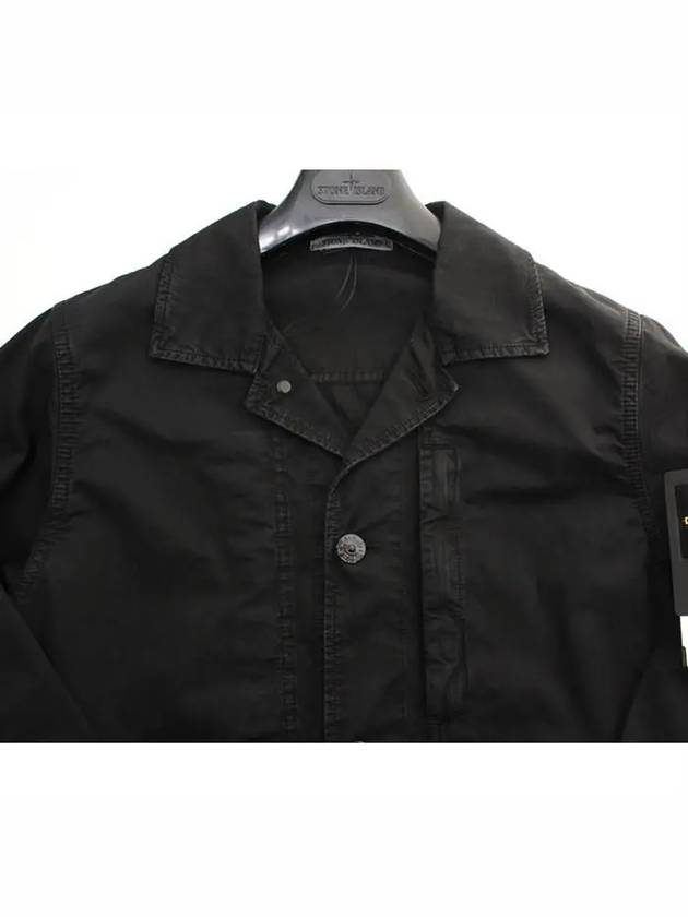Waffen Patch Brushed Cotton Old Effect Jacket Black - STONE ISLAND - BALAAN.