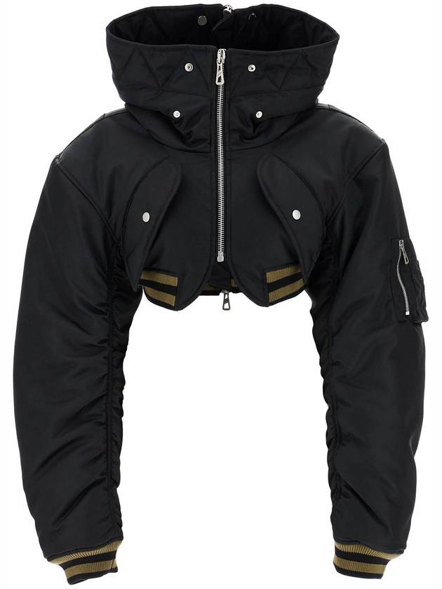 The Quilted Cropped Bomber Jacket Black - JEAN PAUL GAULTIER - BALAAN 2