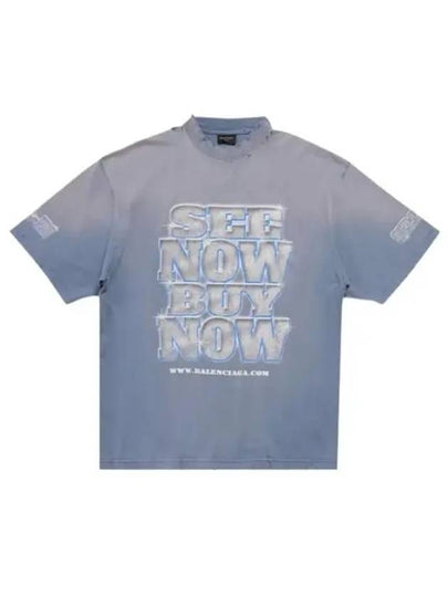 See Now Buy Now Short Sleeve T-Shirt Blue - BALENCIAGA - BALAAN 2