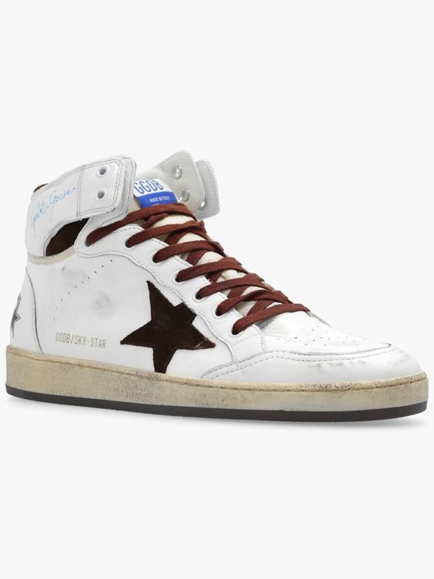 Sky Star Nappa Leather High Top Sneakers White - GOLDEN GOOSE - BALAAN 5