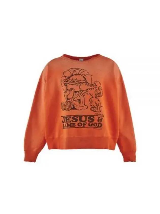 24 CRW SWEAT JS LMB SM YS8 0000 028 ORANGE Saint Crew Neck Sweatshirt - SAINT MXXXXXX - BALAAN 1