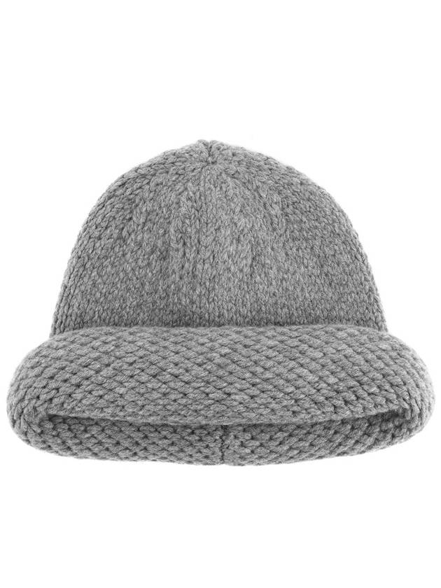 Chunky Knit Wool Beanie Grey - KENZO - BALAAN 2