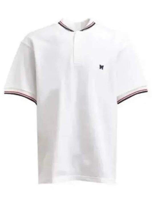 Embroidered Logo Short Sleeve Polo Shirt White - NEEDLES - BALAAN 2