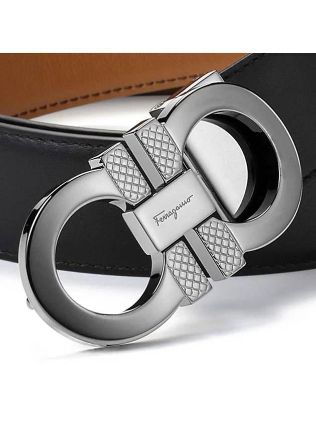 Reversible Leather Belt Black - SALVATORE FERRAGAMO - BALAAN 5