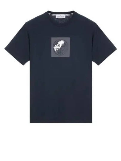 Garment Dyed Institutional One Print Cotton Jersey Short Sleeve T Shirt Navy - STONE ISLAND - BALAAN 2