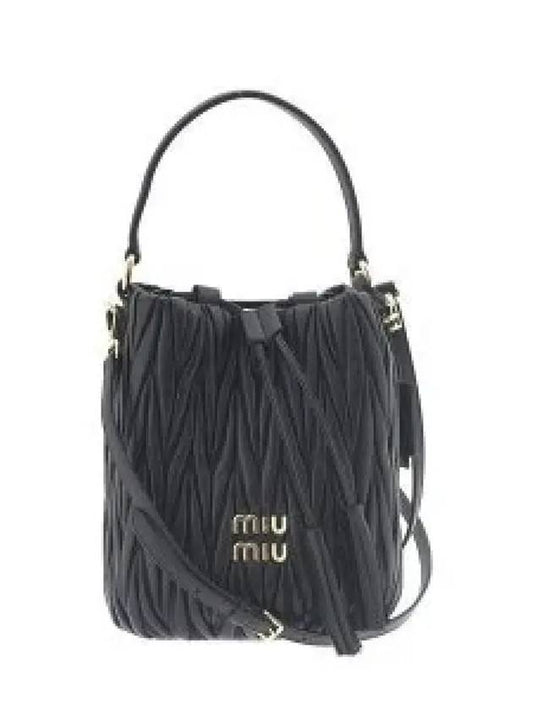 Matelasse Nappa Leather Bucket Bag Black - MIU MIU - BALAAN 2