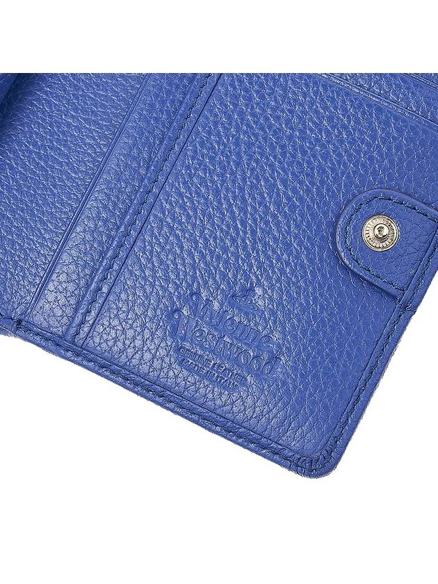 Grain Leather Frame Half Wallet Light Blue - VIVIENNE WESTWOOD - BALAAN 9