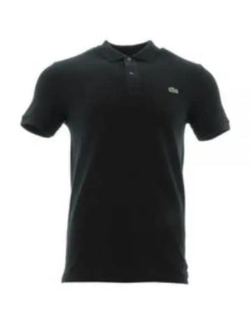 Slim Fit Short Sleeve Polo Shirt Black - LACOSTE - BALAAN 2