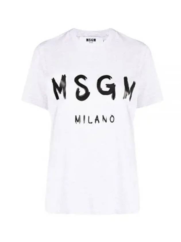 Brushed Logo Short Sleeve T-Shirt White - MSGM - BALAAN 2