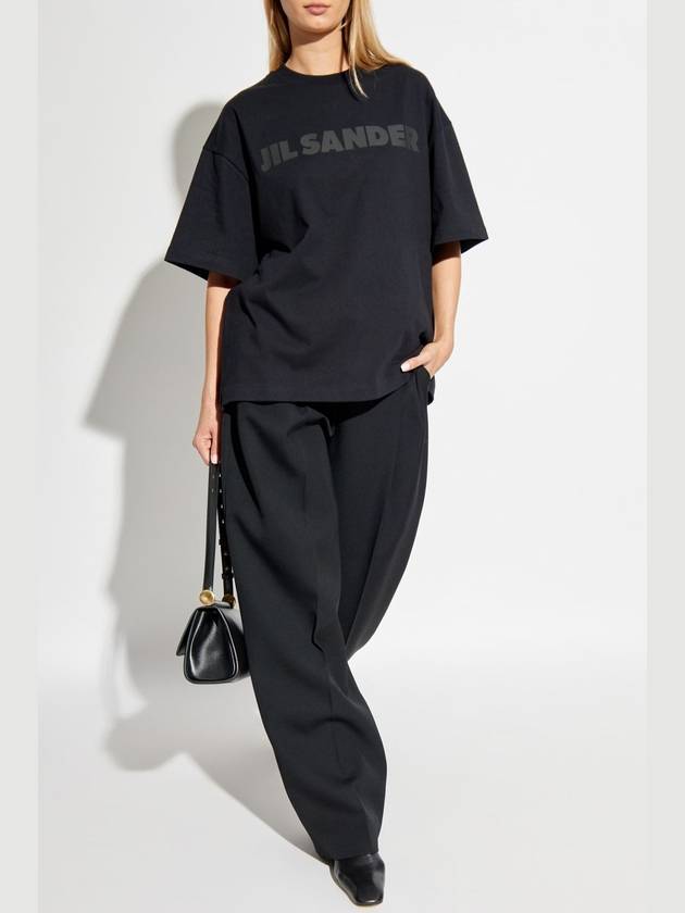 Logo Print Short Sleeve T-Shirt Black - JIL SANDER - BALAAN 3