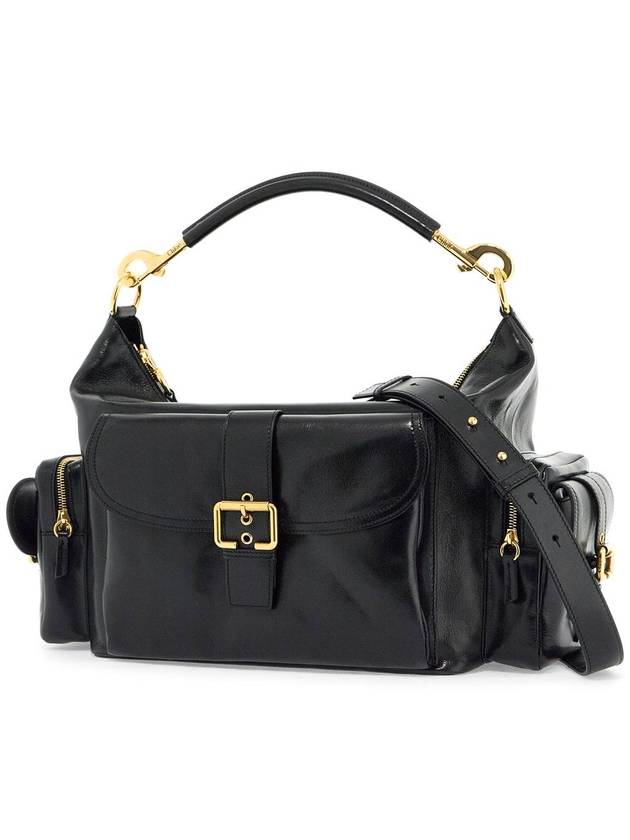 Large shiny leather camera shoulder bag black - CHLOE - BALAAN 4