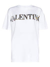 Women's Embroidered Jersey Short Sleeve T-Shirt White - VALENTINO - BALAAN 1
