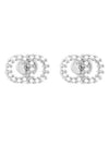 Claire D Lune Finish Metal White Crystal Earrings Silver - DIOR - BALAAN 1