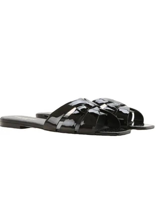 Tribute Patent Leather Mules Black - SAINT LAURENT - BALAAN 2