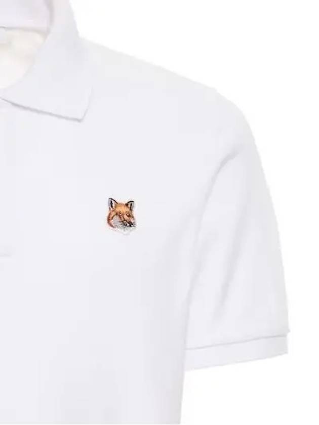 Maison Kitsune FOX Half Three Button Placket Pique Polo White - MAISON KITSUNE - BALAAN 4