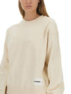 Logo Patch Sweatshirt Beige - JIL SANDER - BALAAN 5