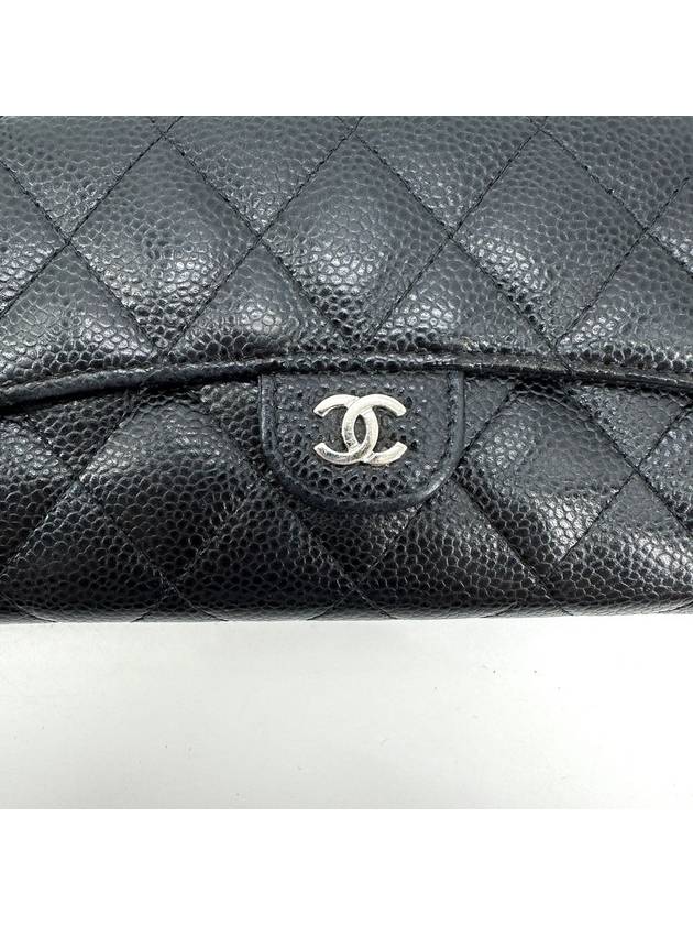 Classic caviar silver flap long wallet - CHANEL - BALAAN 7