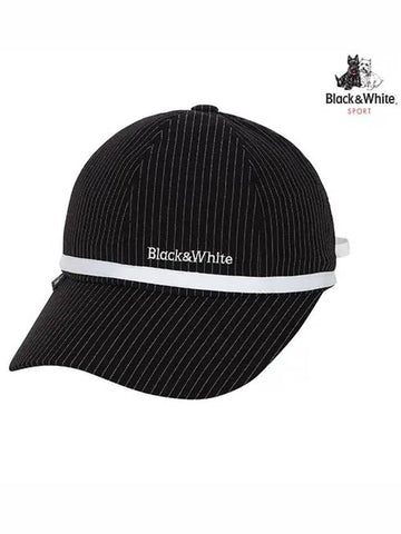 Striped Ribbon Ball Cap 8423LZSPBLACK - BLACK&WHITE - BALAAN 1