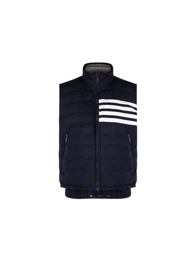 4 Bar Poly Twill Down Vest Navy - THOM BROWNE - BALAAN 2