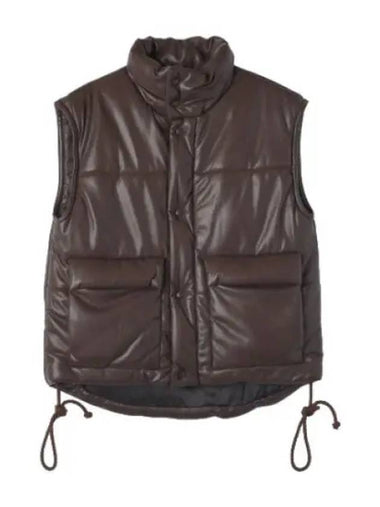 Nanushka Jovan Crop Padded Vest Dark Brown - NANUSHKA - BALAAN 1